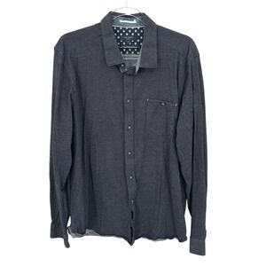 Ted Baker Shirt Men 7 3XL Navy Micro Dot Button Up Long Sleeve Flip Cuffs Preppy